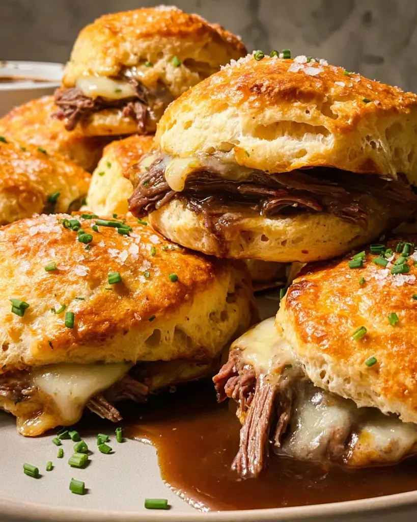 French Dip Stuffed Biscuits