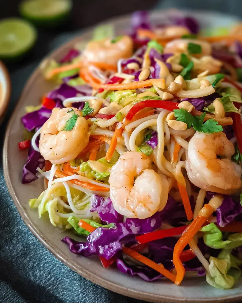 Fresh Spring Roll Salad with Creamy Peanut Ginger Dressing