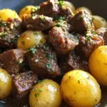 Garlic Butter Beef Bites with Potatoes
