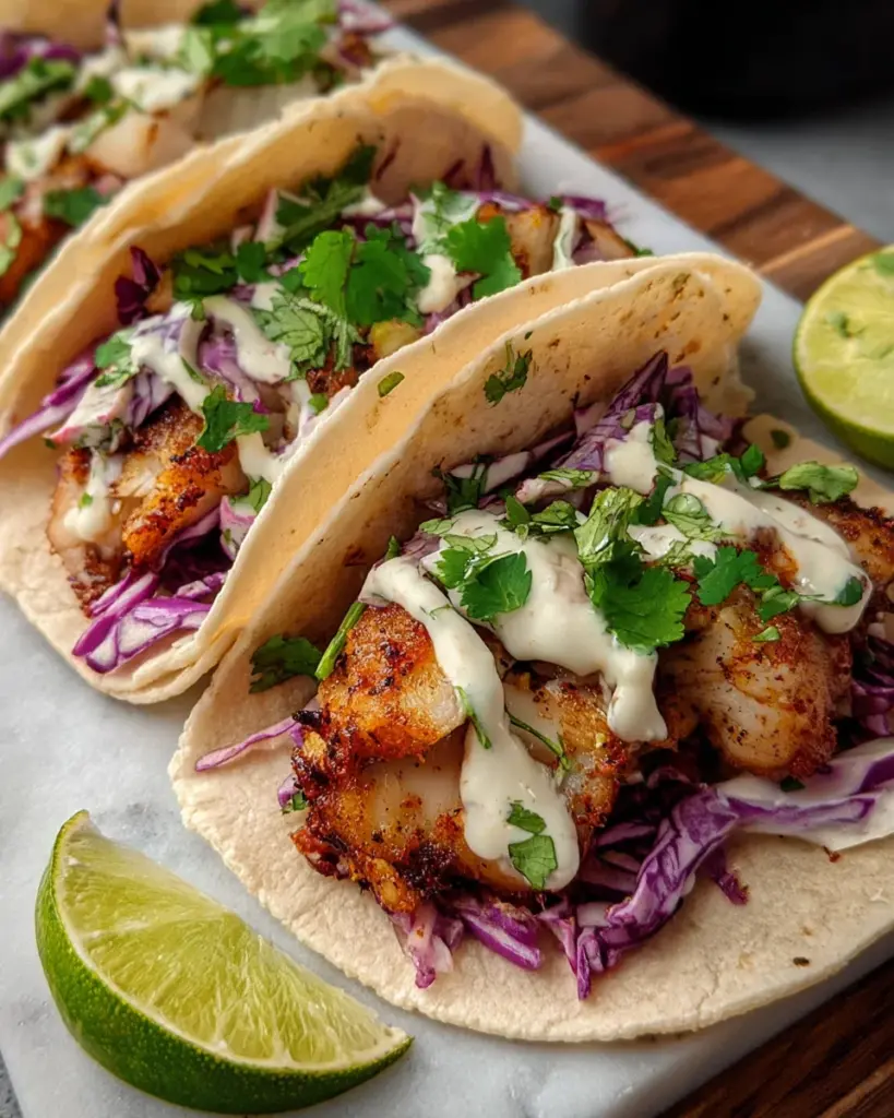 Mouthwatering Fish Tacos with Lime Crema