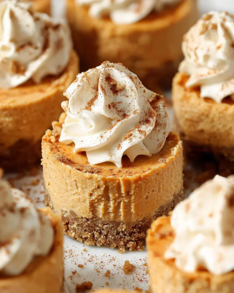 No Bake Pumpkin Mini Cheesecakes