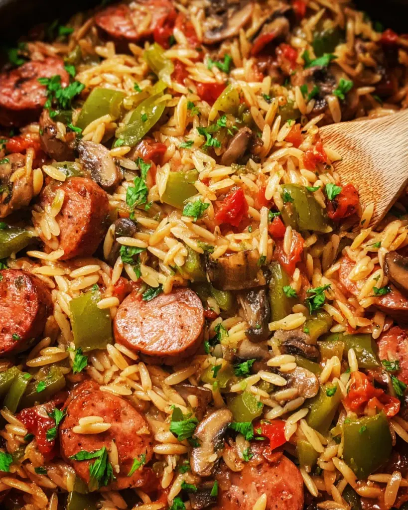 One-Pan Orzo and Chicken Sausage Recipe