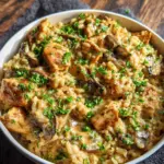 One Pan Smothered Chicken and Rice