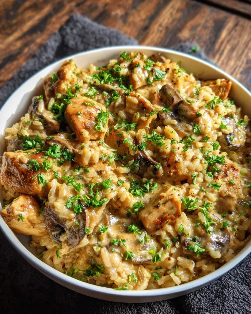 One Pan Smothered Chicken and Rice