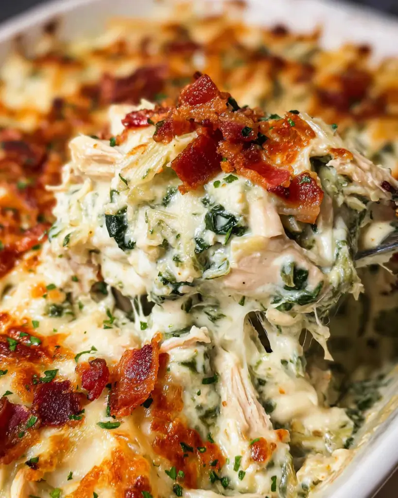 Spinach Artichoke Chicken Casserole