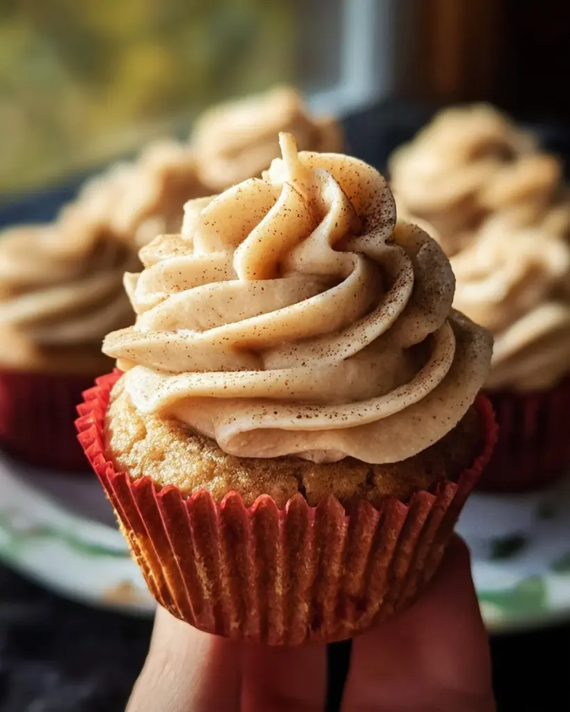 Apple Cider Cupcakes with Spiced Buttercream Frosting