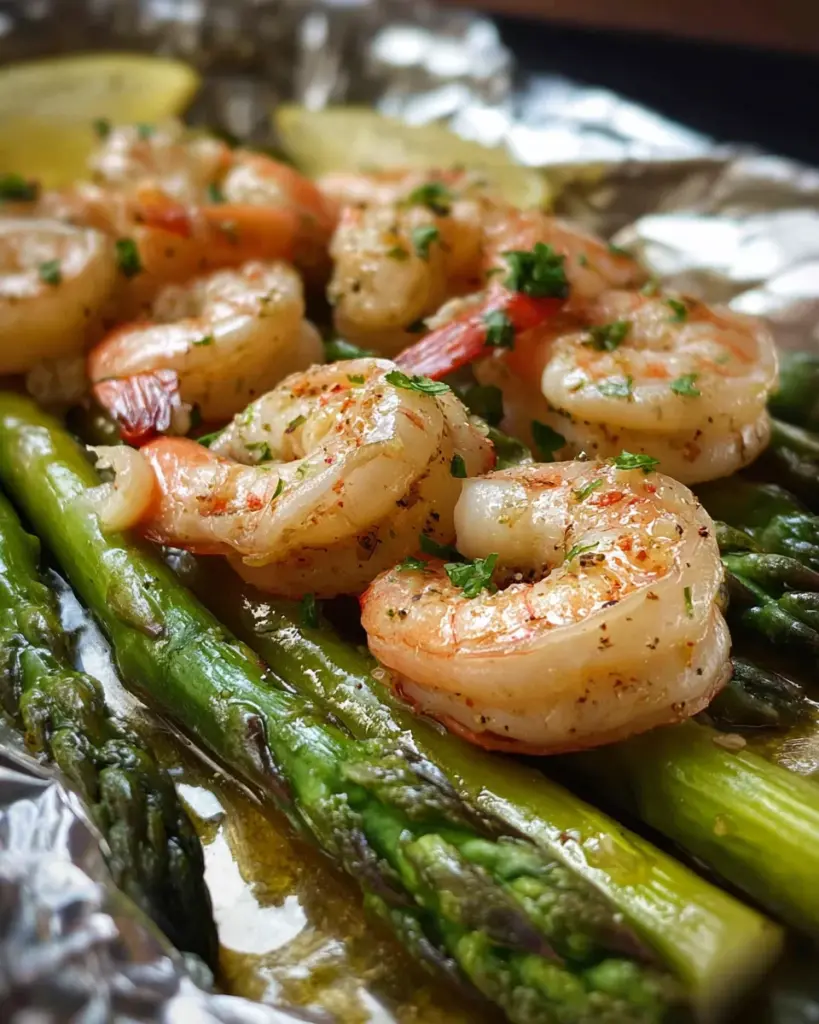 Baked Shrimp and Asparagus Foil Packs