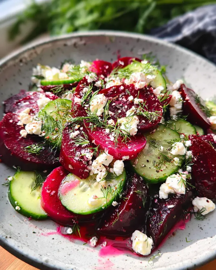 Beet Salad with Feta, Cucumbers, and Dill