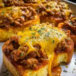 Cheesy Sloppy Joe Garlic Toast