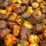 Garlic Butter Steak Bites & Potatoes