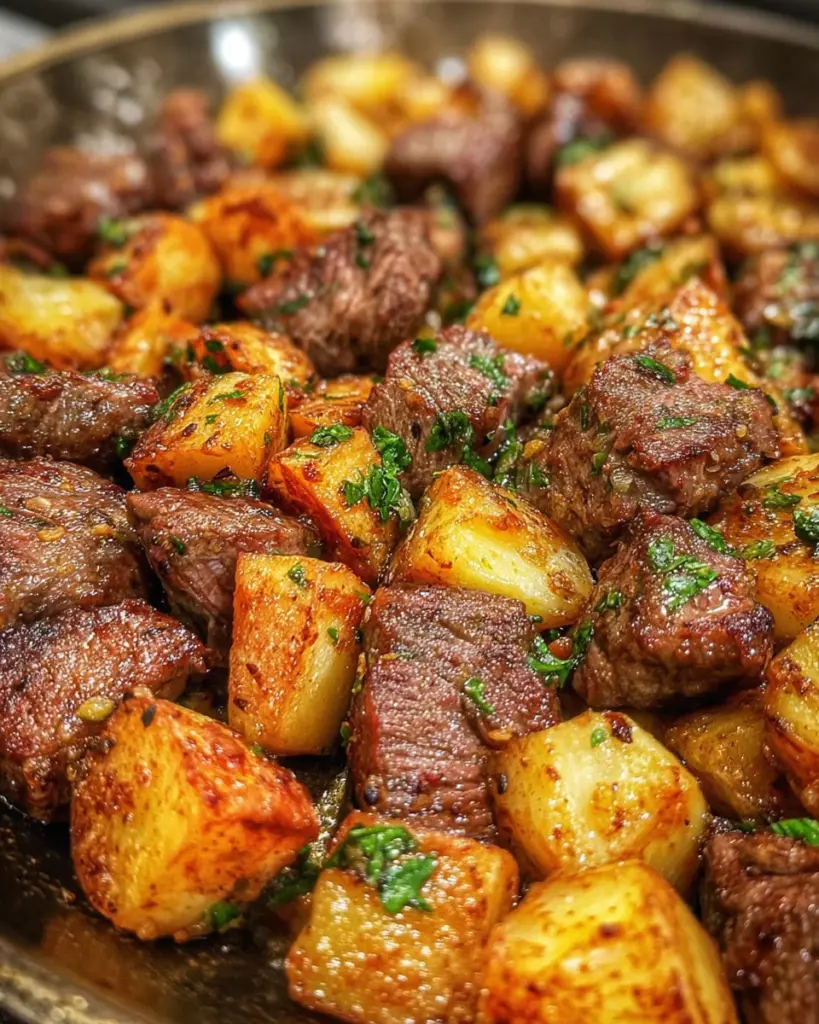 Garlic Butter Steak Bites & Potatoes
