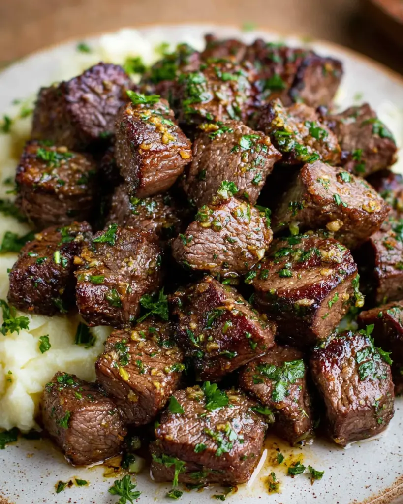 Air Fryer Garlic Butter Steak Bites