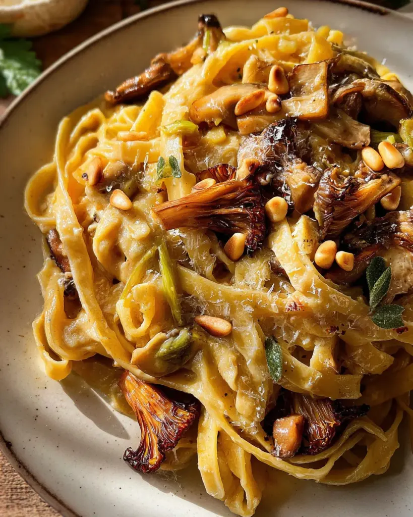 Caramelized Leek and Mushroom Gruyere Pasta