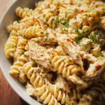 Crockpot Garlic Parmesan Chicken Pasta
