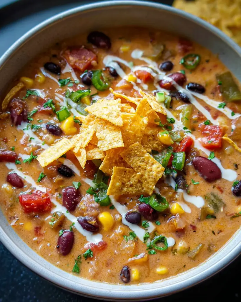 Crockpot Vegetarian Tortilla Soup