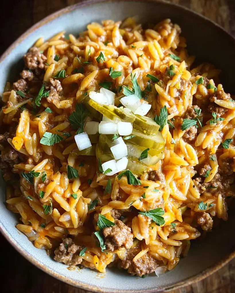 One-Pot Cheeseburger Orzo