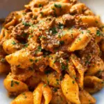 One Pot Creamy Beef Pasta