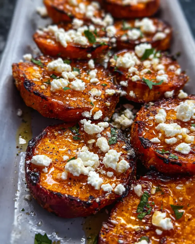 Roasted Sweet Potato Rounds with Honey & Feta