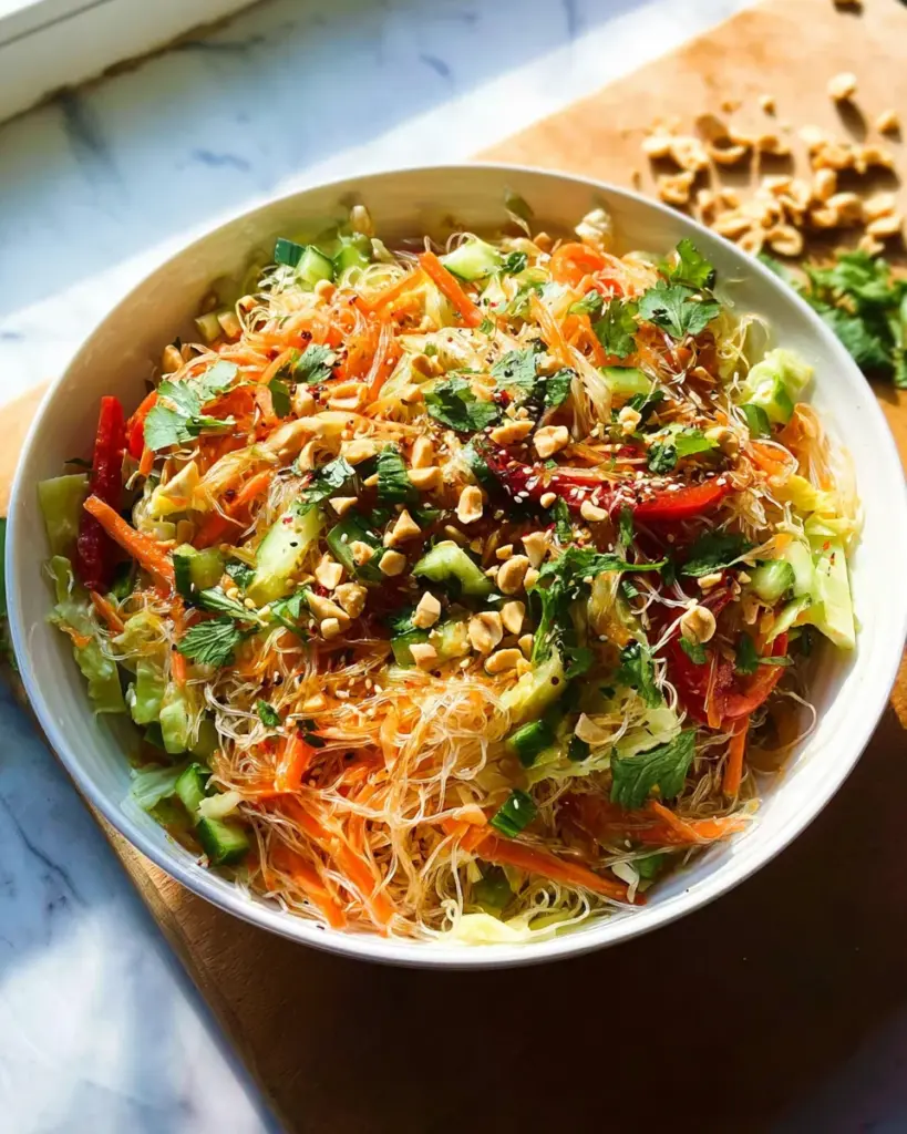Spring Roll Salad with Spicy Ginger Dressing