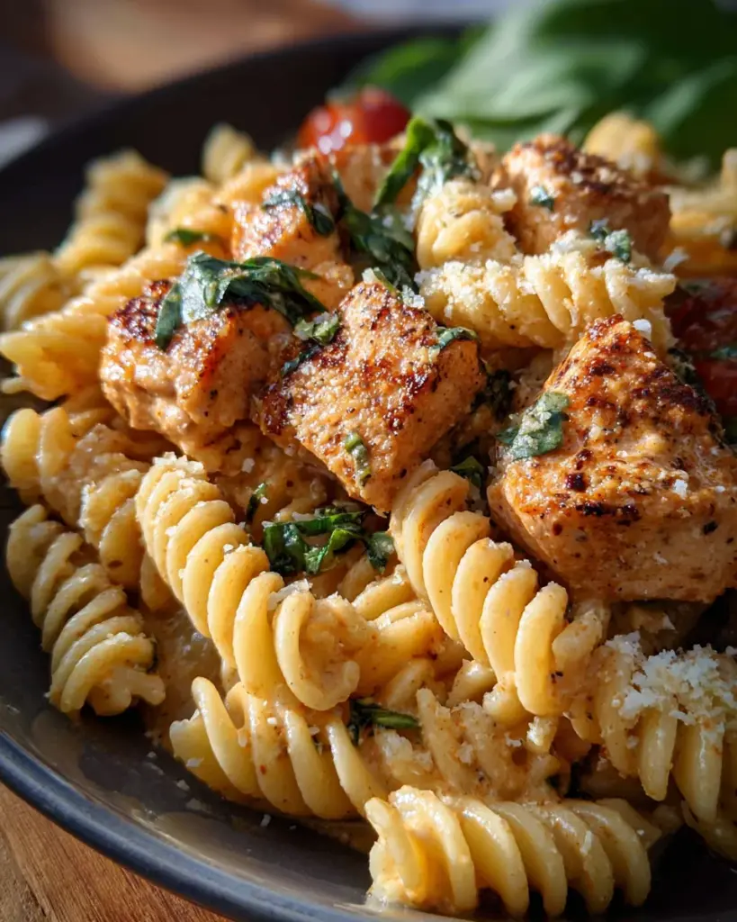 Tomato Basil Salmon Pasta