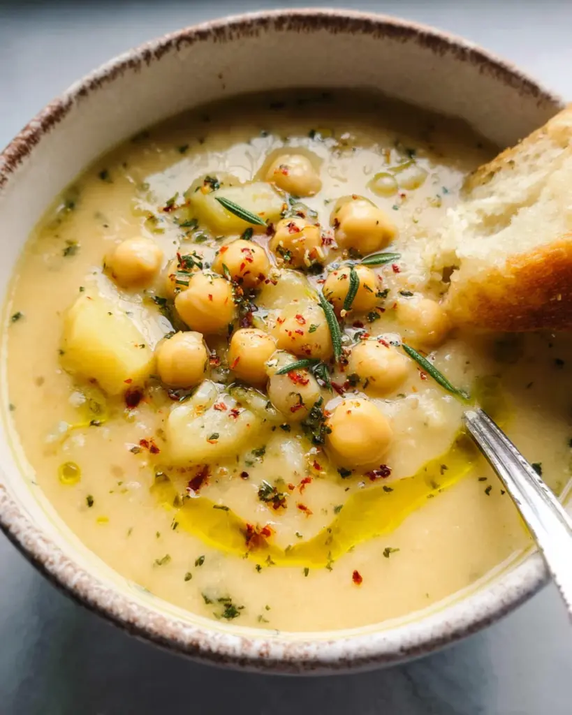 Vegan Garlic Chickpea Soup