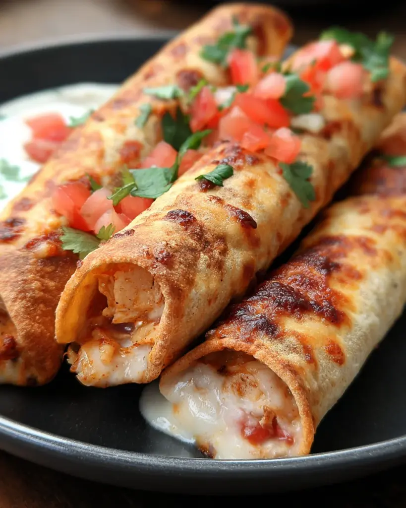 Chicken Taquitos with Queso