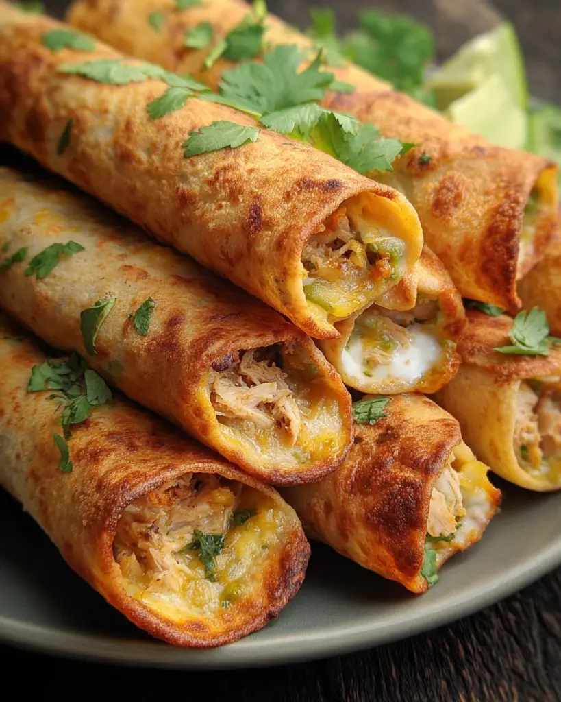 Creamy Pulled Chicken Taquitos