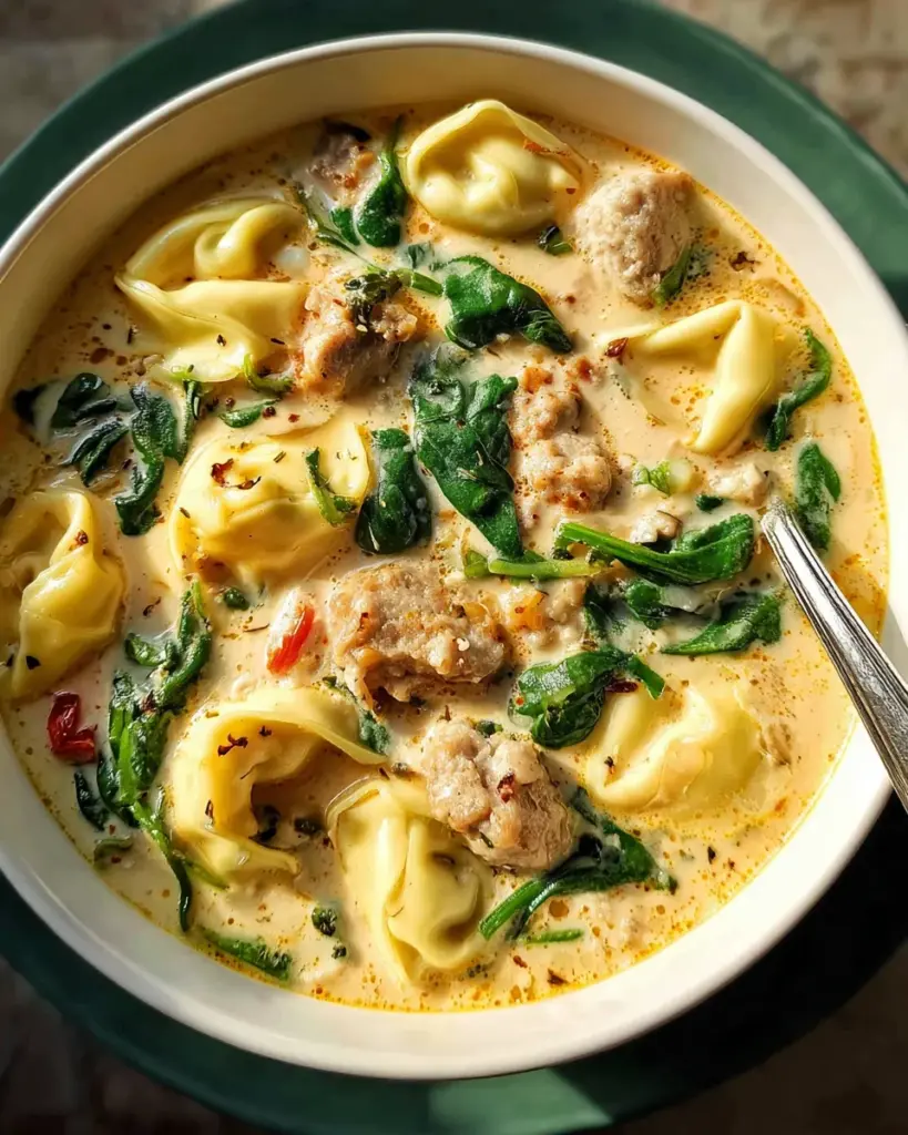 Creamy Sausage Tortellini Soup