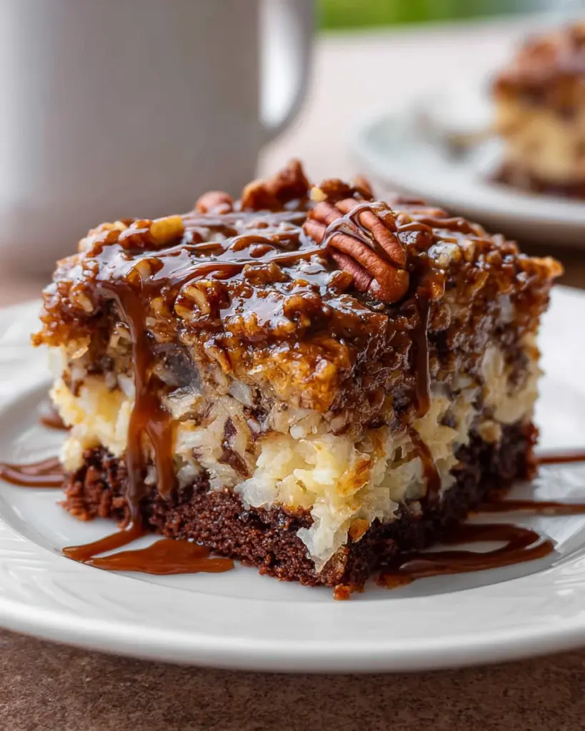 German Chocolate Poke Cake