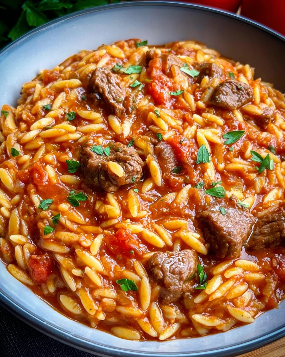 Giouvetsi (Greek Beef Stew with Orzo)