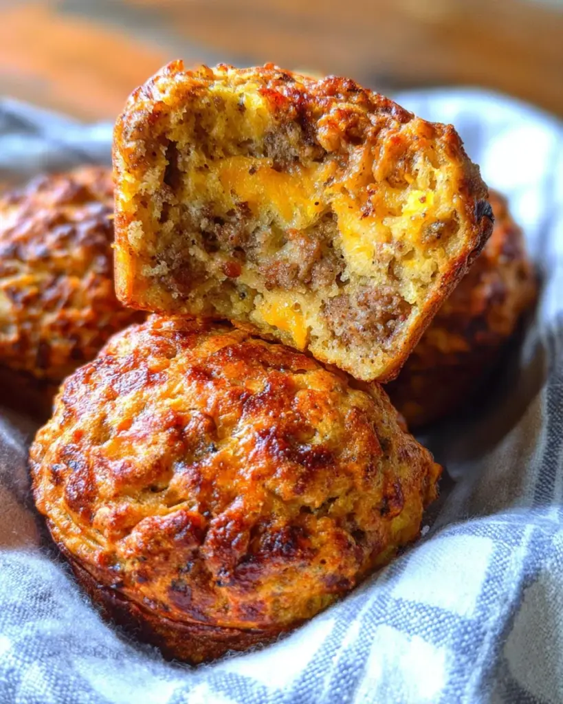 Sausage Egg and Cheese Breakfast Muffins with Grits