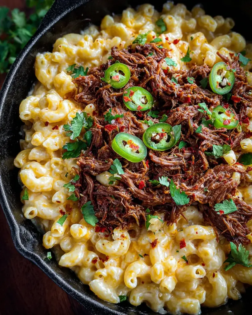 Shredded Beef Macaroni and Cheese