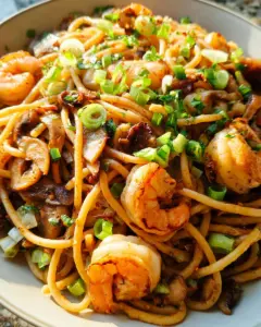 Shrimp Shiitake Noodles