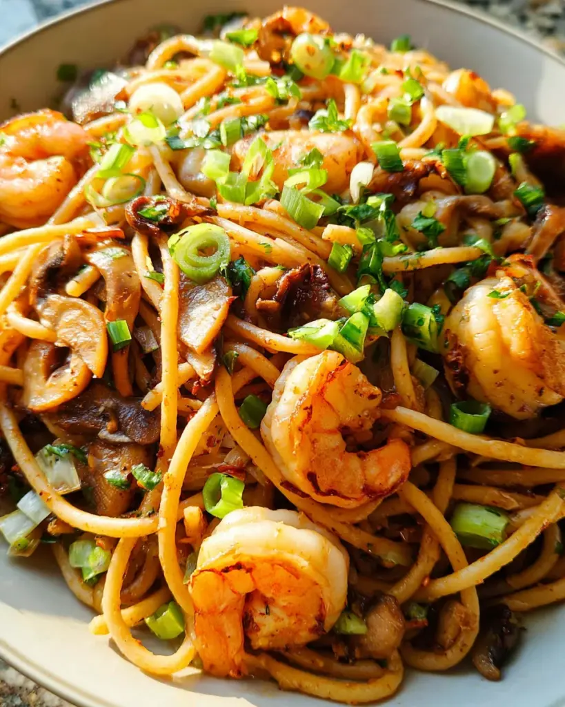 Shrimp Shiitake Noodles