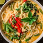Thai Curry Chicken Soup with Coconut Milk