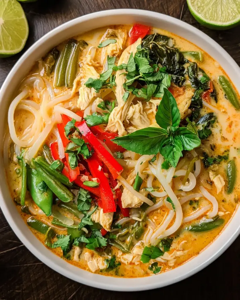 Thai Curry Chicken Soup with Coconut Milk
