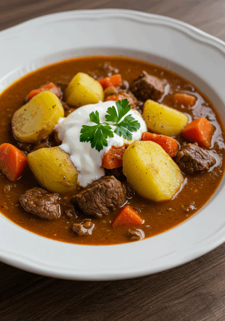 Traditional german goulash soup