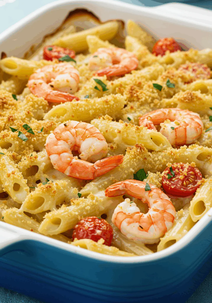 Shrimp Scampi Pasta Bake