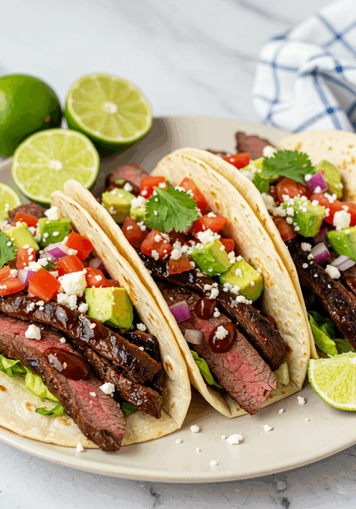 Garlic Butter Honey BBQ Beef Tacos