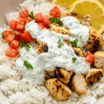 Dump-and-Bake Chicken Tzatziki with Rice