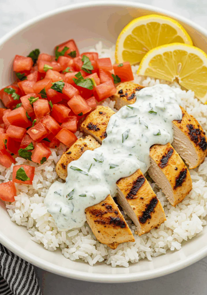 Dump-and-Bake Chicken Tzatziki with Rice