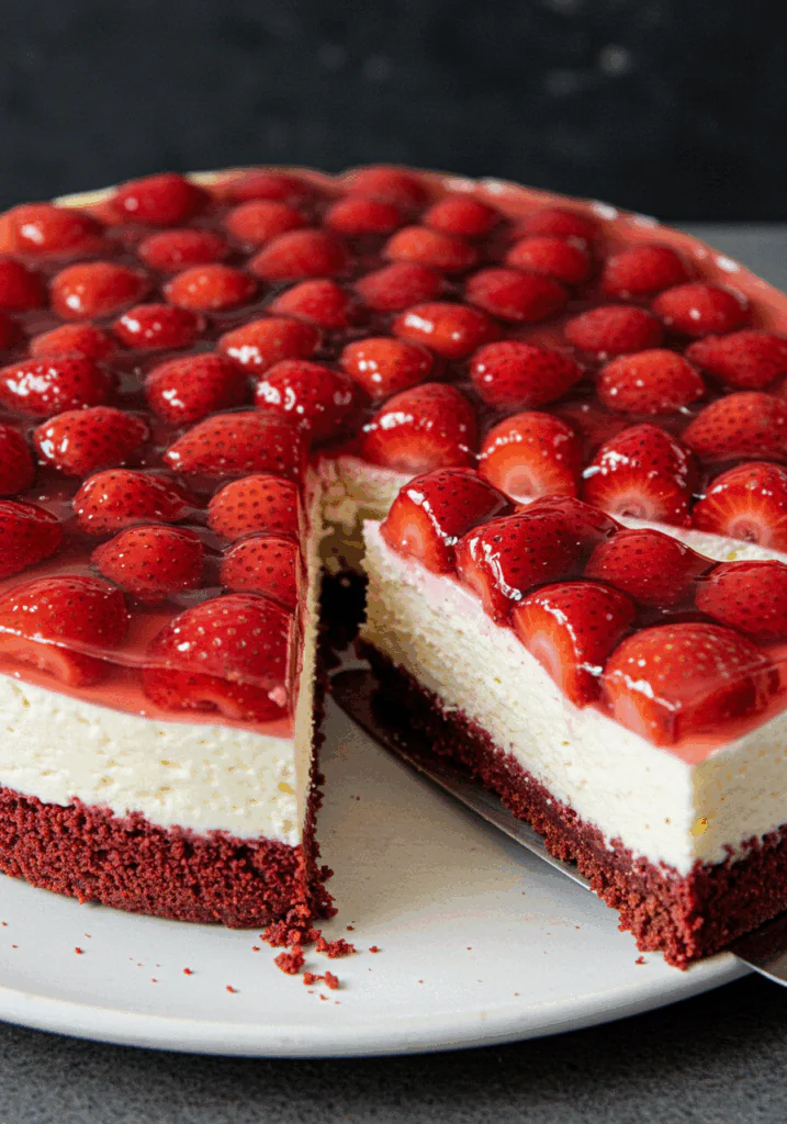 Red Velvet Strawberry Cheesecake