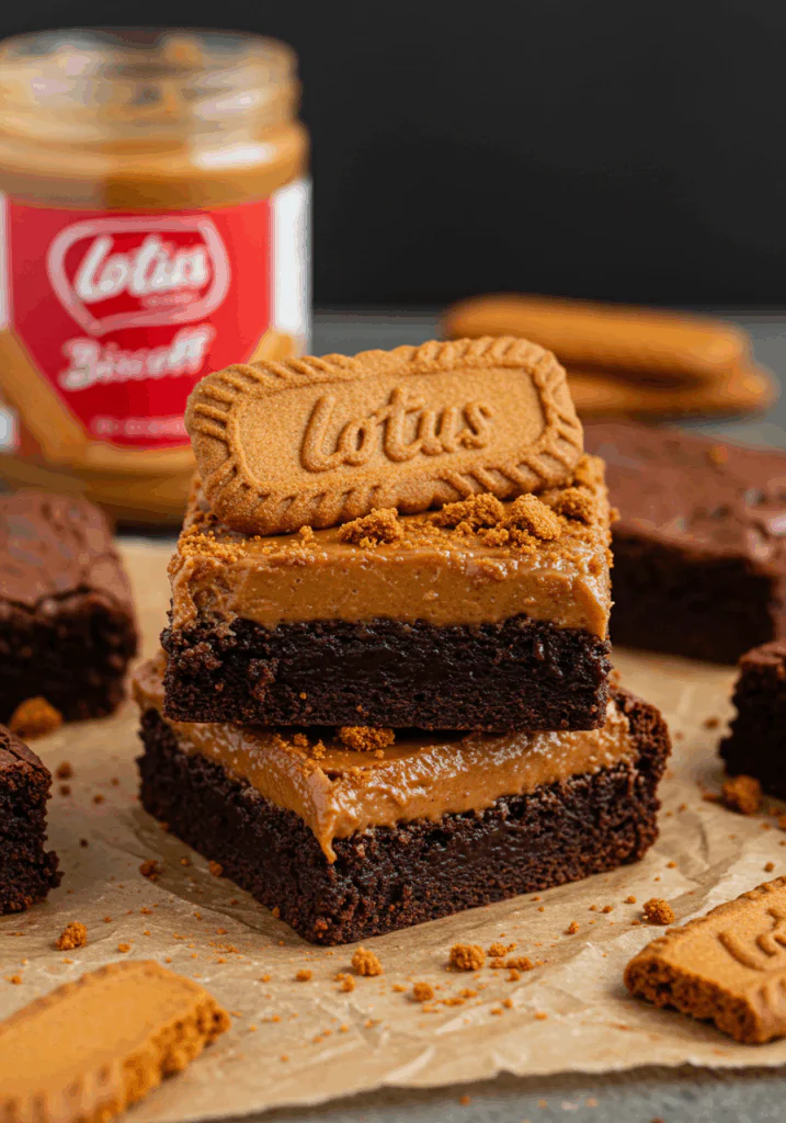 Gooey Biscoff Brownies