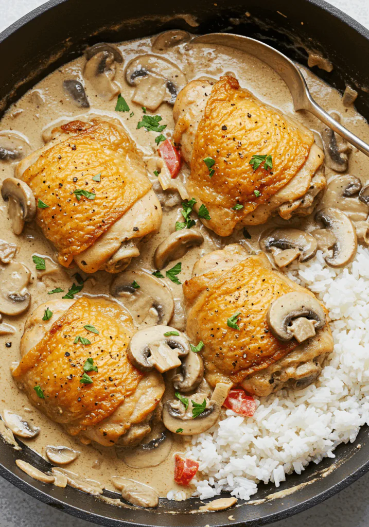 Creamy Smothered Chicken and Rice