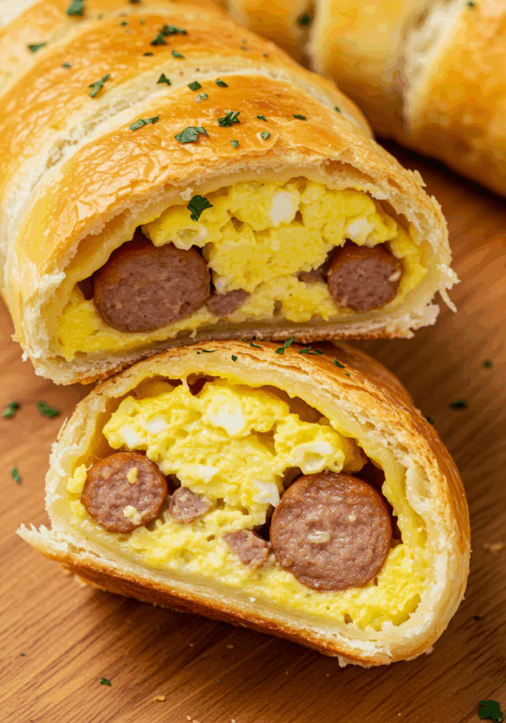 Cheesy Turkey Sausage Egg Breakfast Rolls