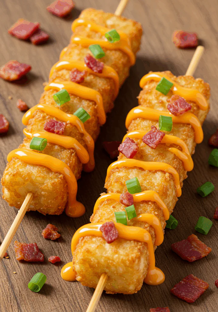Easy Loaded Tater Tot Skewers
