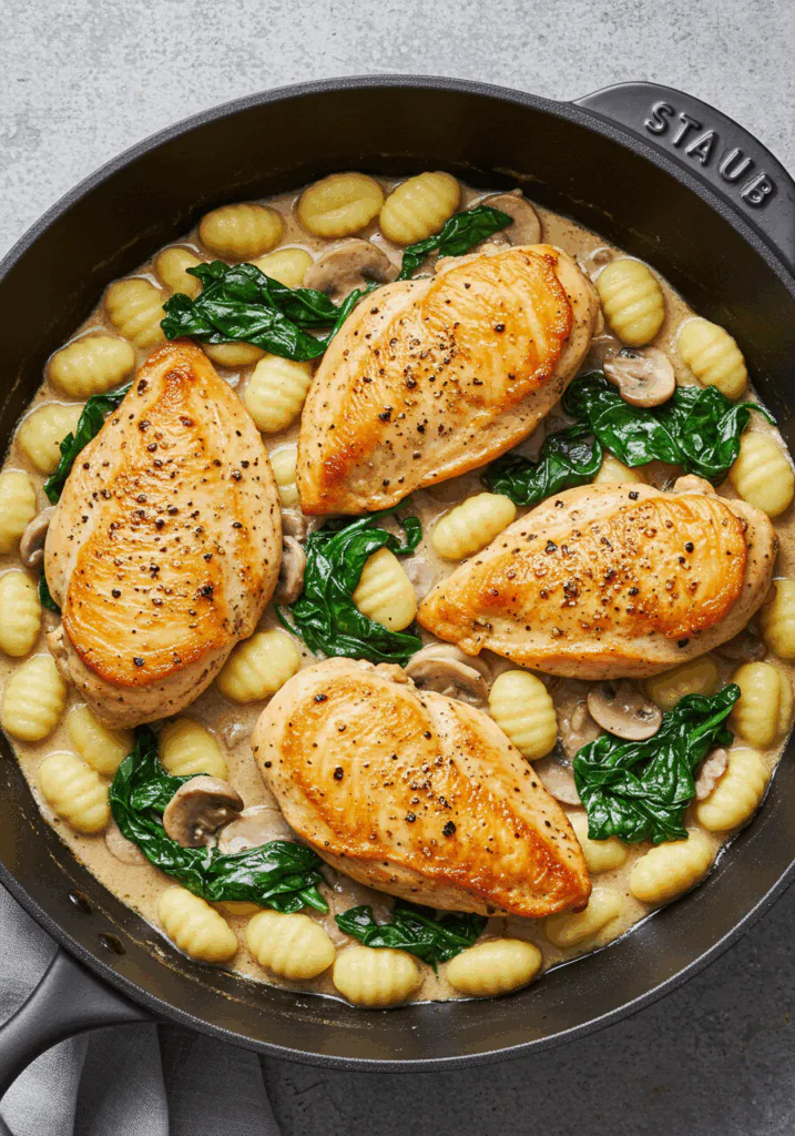 Creamy Garlic Chicken Gnocchi Skillet