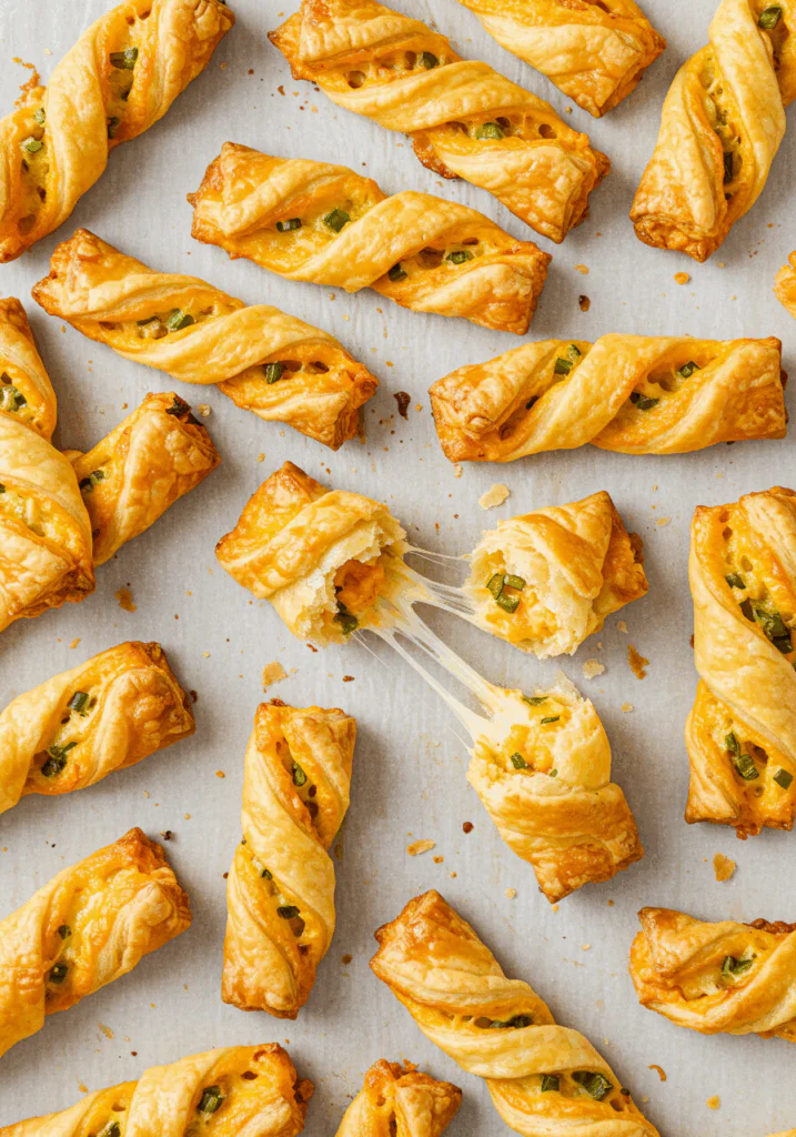 Cheesy Jalapeno Popper Puff Pastry Twists