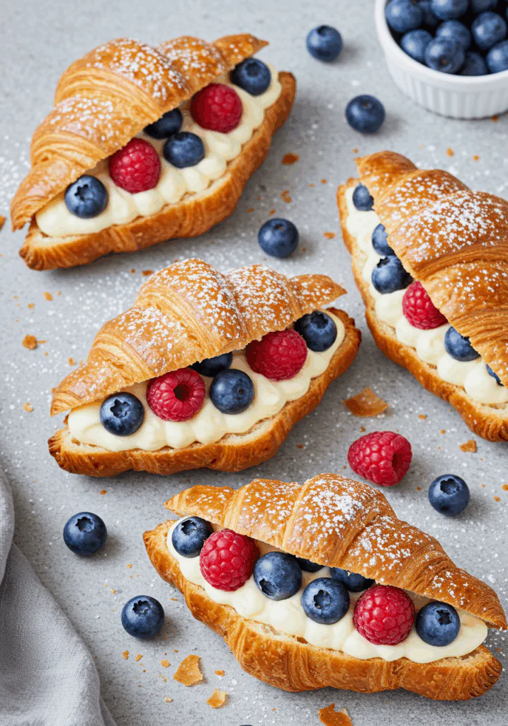 Berries and Cream Filled Croissants