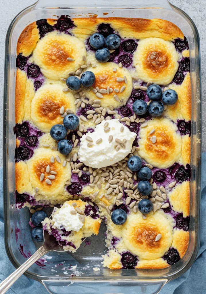 Blueberry Cottage Cheese Breakfast Bake